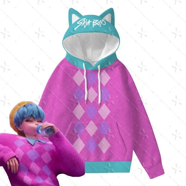 Demon Hunters Kattöron Hoodie | K-pop Anime Cosplay Tröja* Hoodie Hoodie Hoodie 100cm