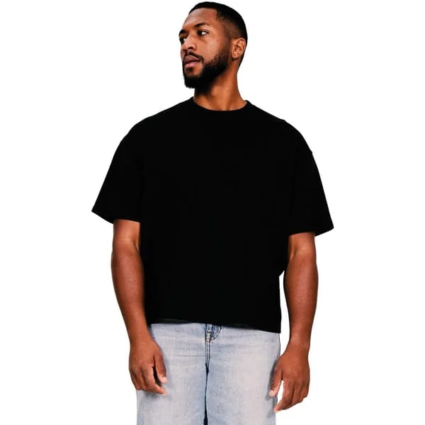 Casual Classics Herr Ringspun Bomull Oversized T-Shirt XXL Svart