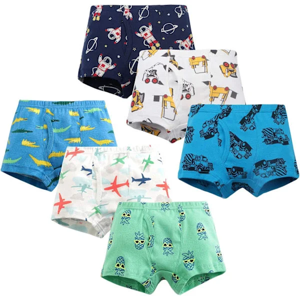 Adorel Boys Cotton Boxer Briefs Underwear 6-Pack Machine Wash[JUN] 5-6 Years Machine