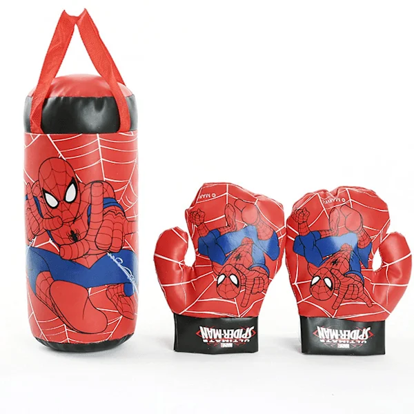 Spiderman Boxningshandskar Set för Barn Inkluderar Boxningshandskar Boxningssäckar Pu Barn Boxning Muay Thai Fri Kamp Sandb-XF36-