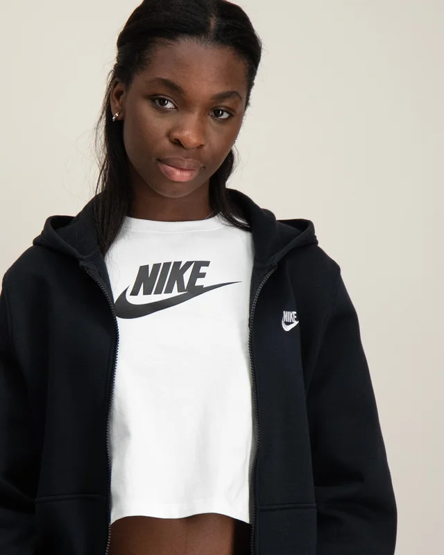 Nike K Nsw Club Flc Hd Fz Ls Lbr Musta Hupparit/Hoodie Tytöt - Kids Brand Store