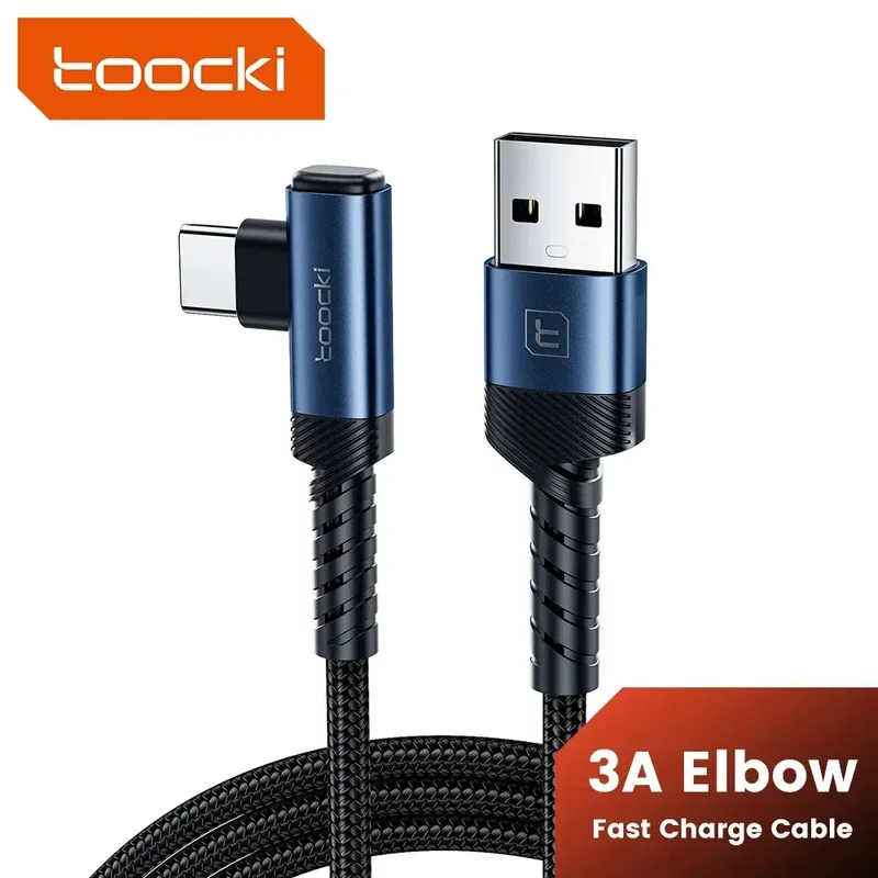 AliExpress - Toocki USB-auf-Typ-C-Kabel, 90-Grad-Winkel-Telefonkabel, schnelles Aufladen für iPhone 13, Samsung S22, Huawei, Xiaomi Honor-Ladekabel