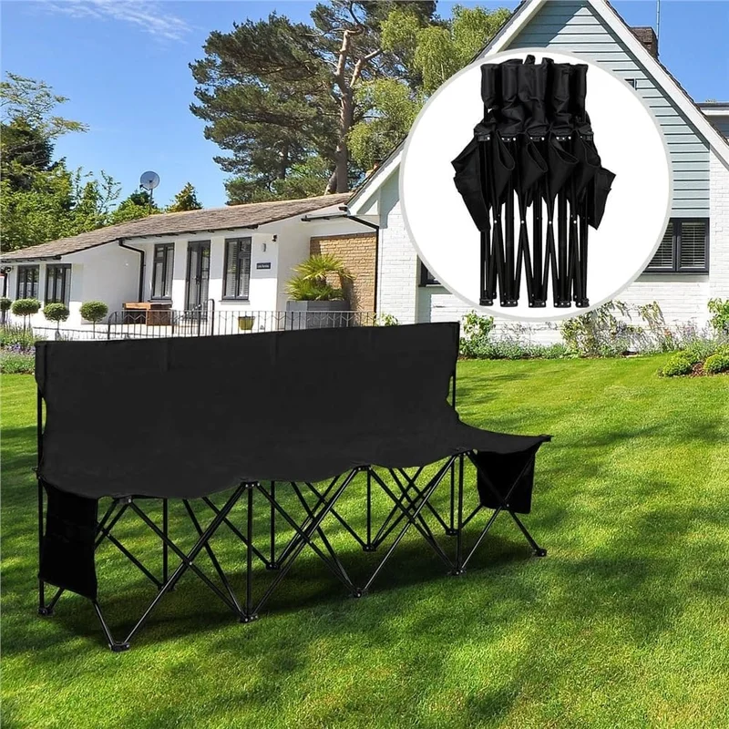 Sammenleggbar campingsofa med bæreveske / campingbenk 4 personer / sammenleggbar benk utendørs