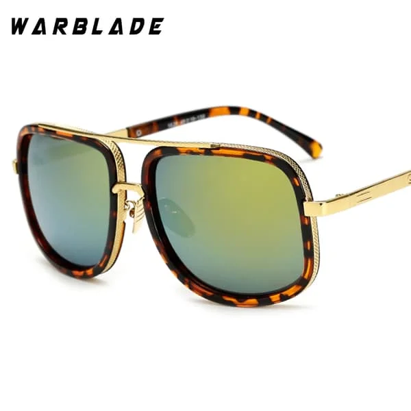 WARBLADE Store firkantede solbriller med stor ramme til mænd og kvinder, designer gradient solbriller til kvinder 2018 spejl Oculos Shades briller