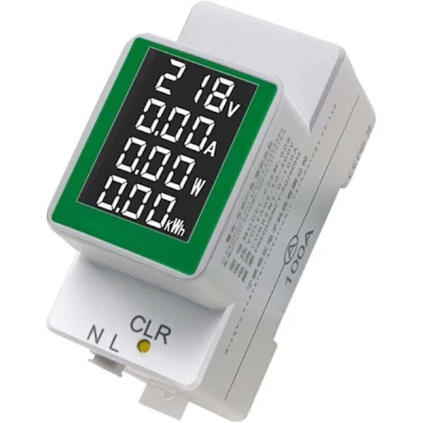 Elmåler, wattmåler, multimeter PZEM-008, AC50-300V/100A elmåler, amperemåler, digitalt display, spændingstester