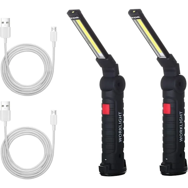 LED USB Uppladdningsbar Ficklampa, 2st Starka Ficklampor Arbetslampa