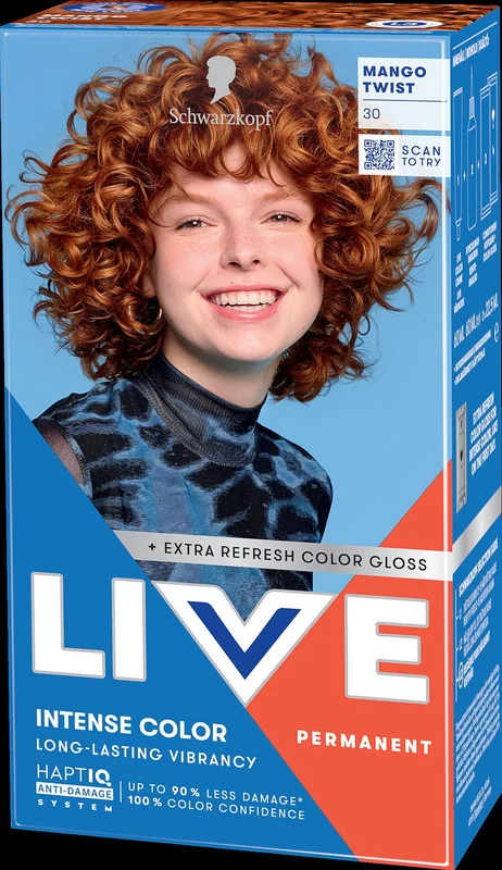 Schwarzkopf LIVE Intense Color 30 Mango Twist (M) 30 Mango Twist, Hår, Hårfarve, Permanent Hårfarve