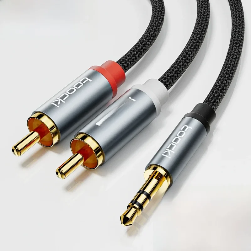 AliExpress - Toocki Audiokabel RCA Naar 3,5 mm Jack Aux-kabel Hifi Jack 3,5 mm Naar 2RCA Splitterkabel Voor TV PC Versterkers DVD Luidsprekerkabel RCA