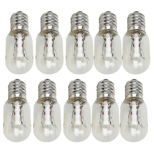 10 stk. T20 E12 Edison Pære 120v 15w Kjøleskap Lyspære Wolfram Filament Lampe Pærer Glødepære Saltlampe-youxiu