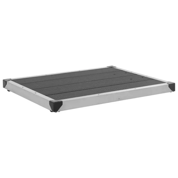 Golv till utedusch WPC rostfritt stål 80x62 cm grå