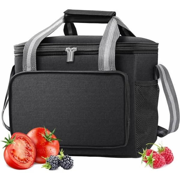 15L Isolerende Bag, Isolerende Myk Kjøler, Sammenleggbar Piknik Bag, Stor Kapasitet, Vanntett, Kjølt Bag for Måltider, Lunsj, Kontor, Skole, Piknik