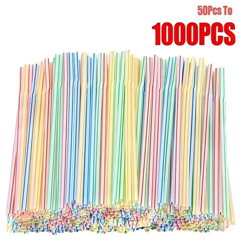 AliExpress - 50-1000 Stuks Veelkleurige Rietjes Rietjes Melk Thee Bar Party Bruiloft Keuken Woonaccessoires Drank Zwart Stro Groothandel