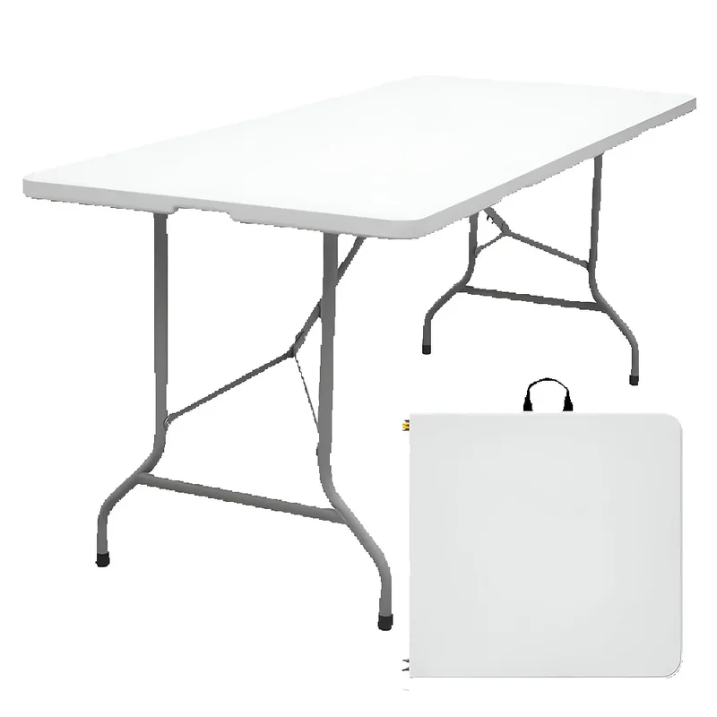 AliExpress - Table pliante blanche en plastique et métal 180 cm pour l'extérieur et l'intérieur du jardin, pique-nique, fête, barbecue 6 8 places