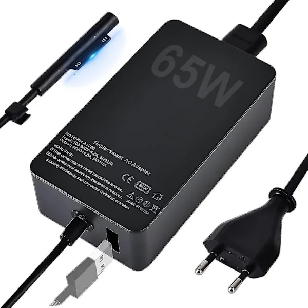 Surface Pro Lader, 65w 15v 4a Microsoft Surface Lader For Surface Laptop 4/3/2/1, Surface Book1/