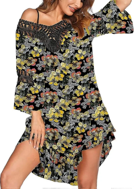 Badedragt Cover Up Dame Badedragt Kjole Plus Size Sexet Bikini Strand Tunika Top Sommer