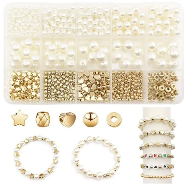 720 Pärlor Pärltillverkningsset Kulor för Armbandstillverkning Halsband Midjekedja Smycken DIY Armband Halsband