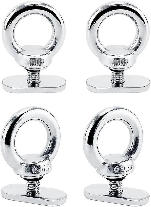 4-pack Spårfäste Förtöjningsöglor för att Fästa Gummisnoddar eller Snören, Upp till 1,5 cm