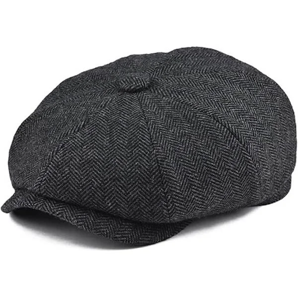 Herre Flat Hat Newsboy Cap Tweed Cabbie Peaky Blinders Baker Boy Hat