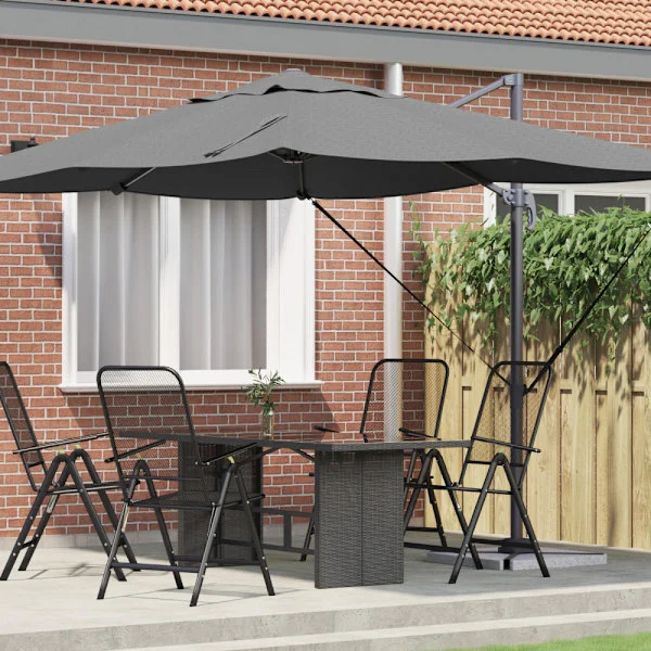 Parasoll Antracit 351 x 250 x 260 cm Polyester och aluminium
