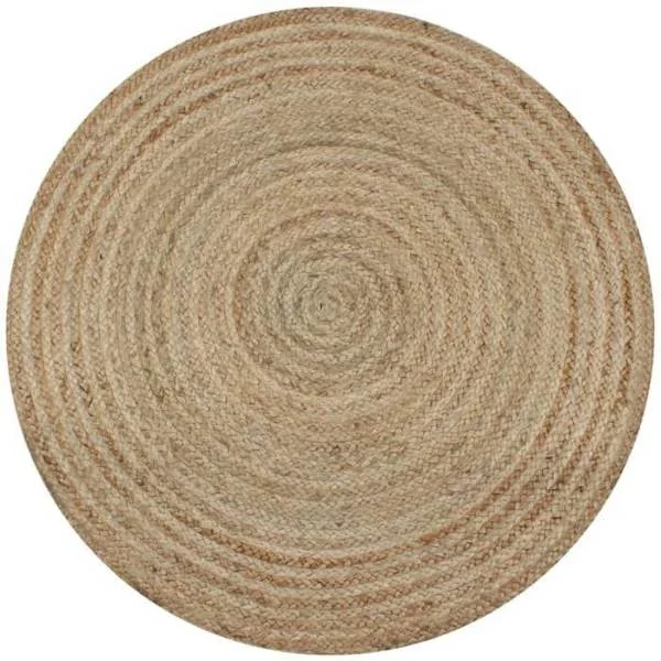 Matta - Flätad - Jute - Rund 120 cm - Handgjord