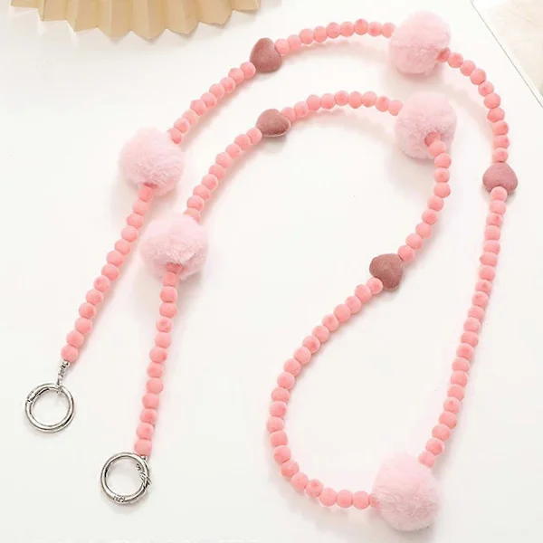 Plant Velvet Beaded Phone Necklace Stylish Crossbody Chain for Phone Case