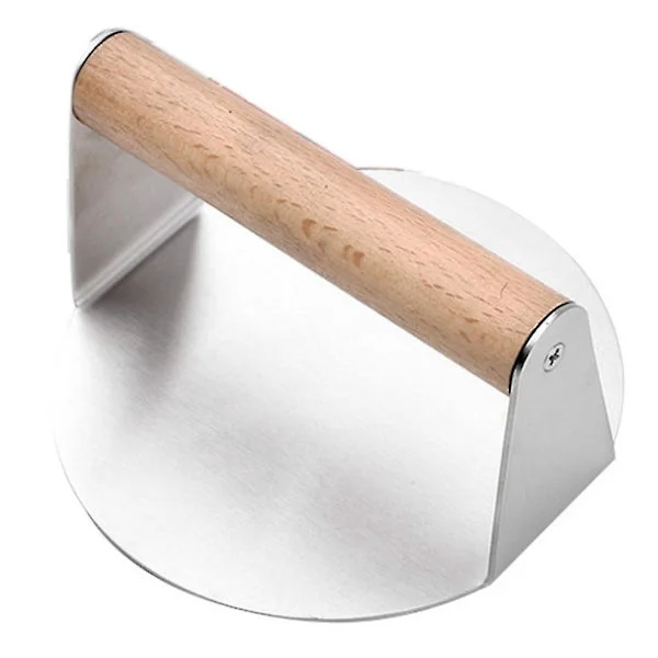 Stainless Steel Burger Press Smash Burger Press with Handle for Flat Top Grill Cooking Grill Round Meat Press Round Meat Press