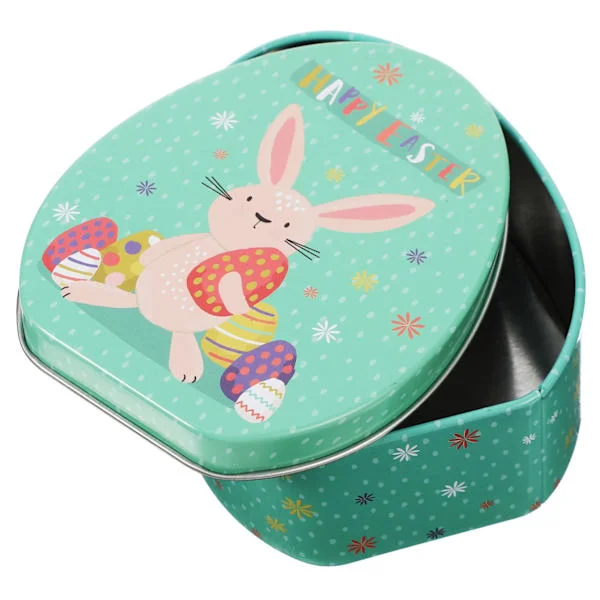 Easter Candy Box Easter Snack Container Alloy Easter Gift Boxes Candy Storage Container Metal Empty Eggshells Candy Jars with Lids