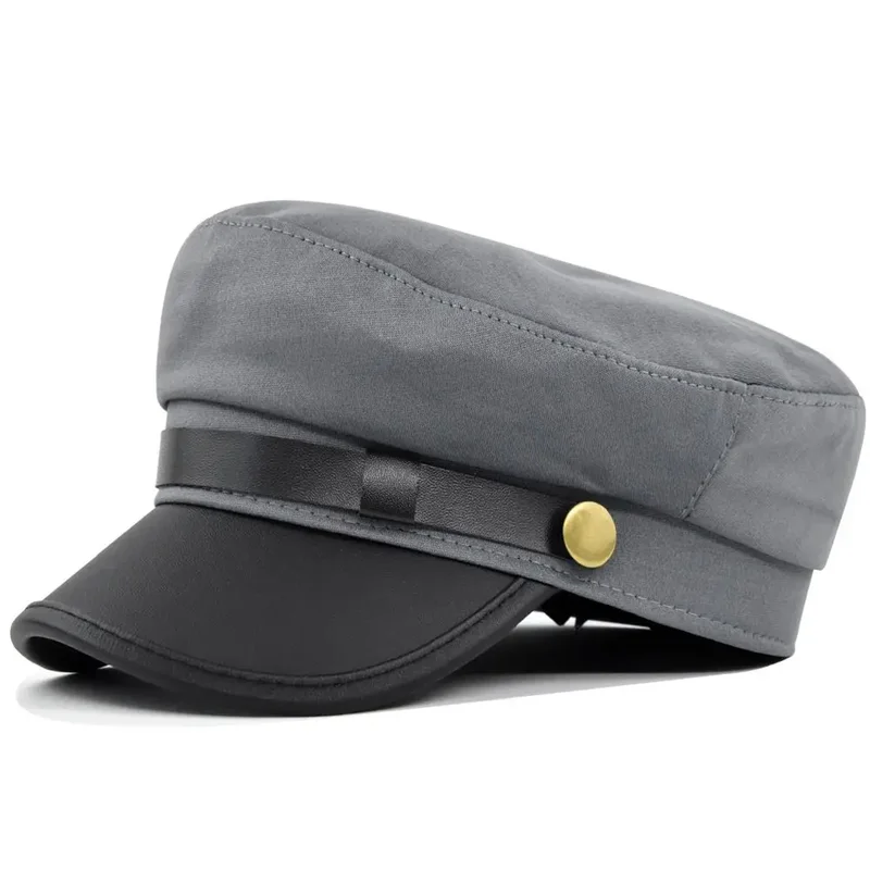 AliExpress - Bérets élégants unisexes en cuir PU pour l'hiver et l'automne, chapeaux plats bleu marine, casquettes de marin pour hommes, casquettes de