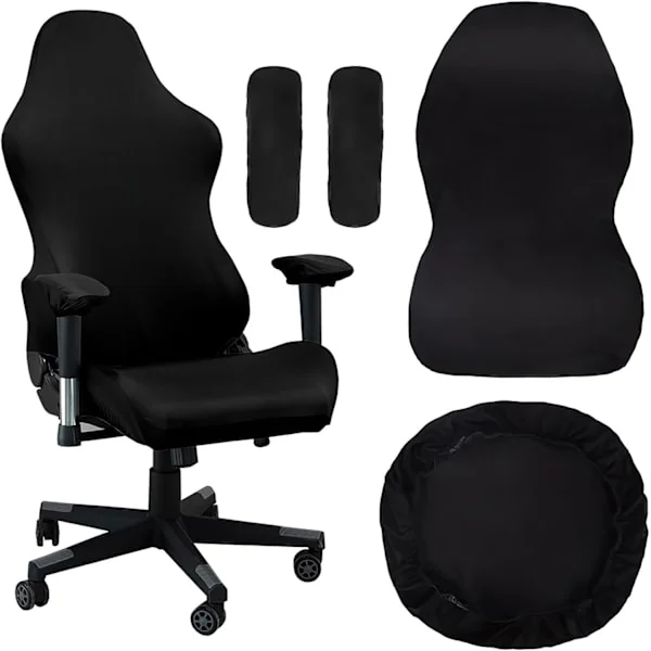 Gaming Chair Cover, with Armrests Black Stretchy Chair Cover Washable, for Gaming Chair Office Chair Swivel Chair