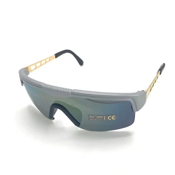 Sport sunglasses silver/gold with mirrored lenses