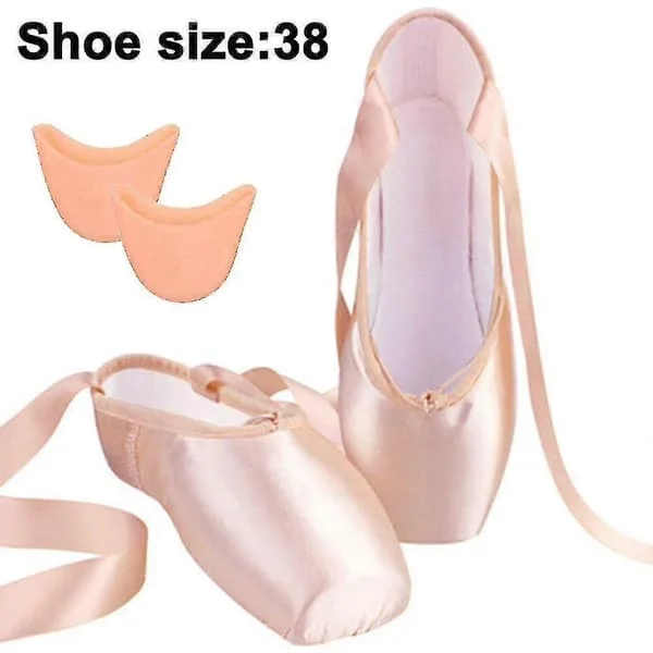 Ballet Pointe Sko Piger Kvinder Bånd Ballerina Sko Med Tåbeskyttere