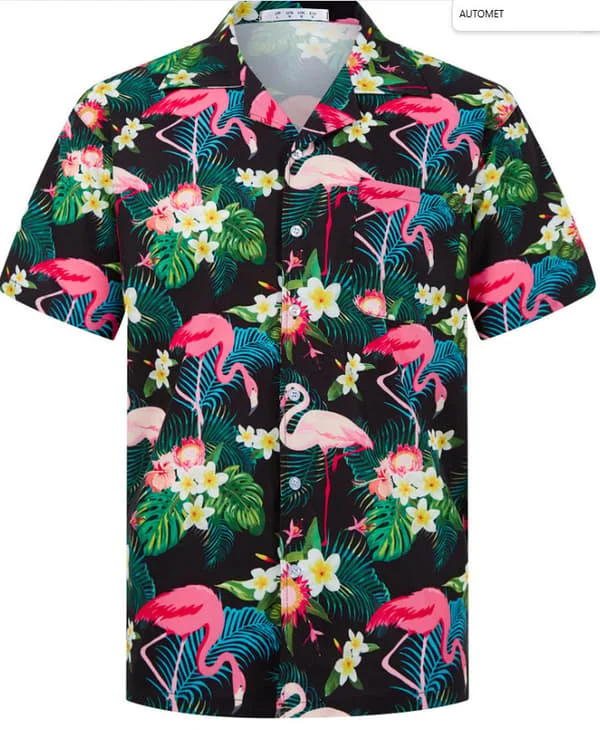 Hawaiiskjorte med korte ermer for menn