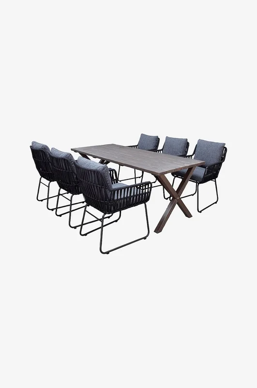 LifestyleGarden - Bord 190 cm & 6 st Mikado-stolar - Brun - Matgrupper - Från Homeroom