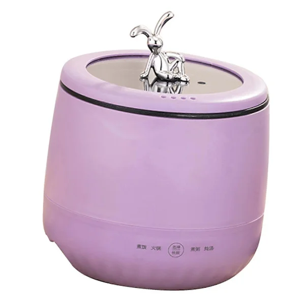 Mini Riskoker 1.8L Non-stick Elektrisk Koker for Suppe Grøt Gryteretter EU Plugg 220V Lilla