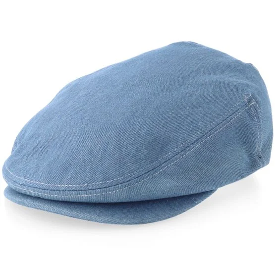 Brixton - Blau flatcap Cap - Hooligan Denim/Off White Snap Cap Herren Schiebermütze aus Denim Material in Größe L 60 cm