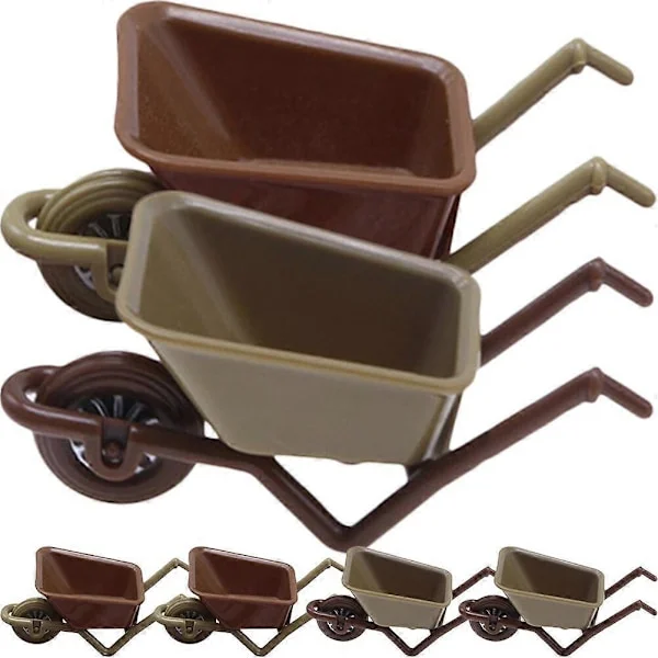 6 st Miniatyr Skottkärra Leksak Mini Skottkärra Modell Trädgårdstillbehör