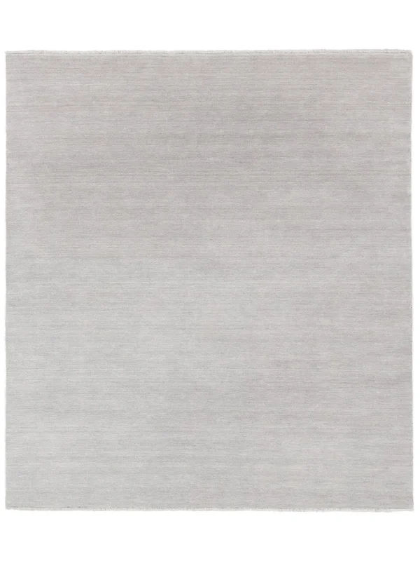Large Handloom Fringes Rug - Silver Grey 250X300 Wool, Modern Style