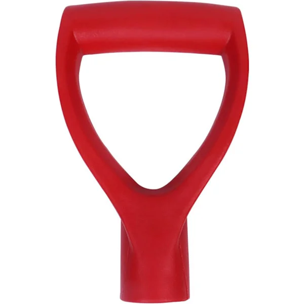 D-formet spade håndtag, have spade håndtag i plast, erstatnings spade håndtag, 34 mm indvendig diameter, spade, gaffel, haveredskab rød_jar