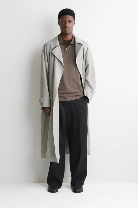 COS Homme Polo En Coton Interlock in Marron