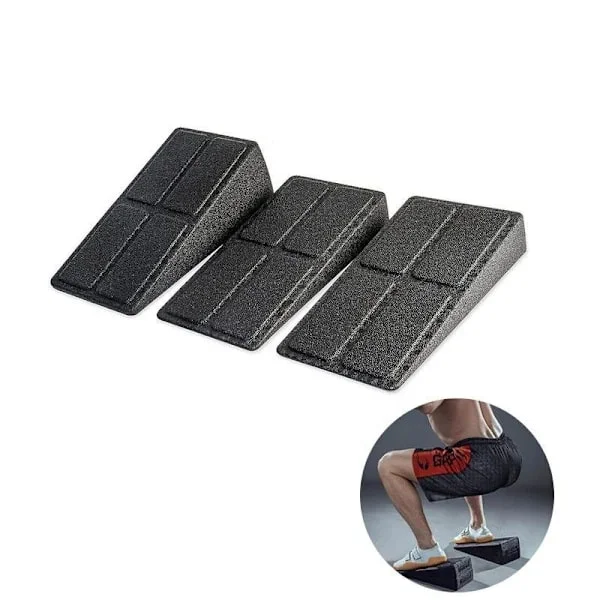 st Squat Wedge Blocks, 12 Bensträckare Fotkil Skum Kilbräda för Knäböj Vadlyftblock Yoga Kil Knä Över Tå Utrustning