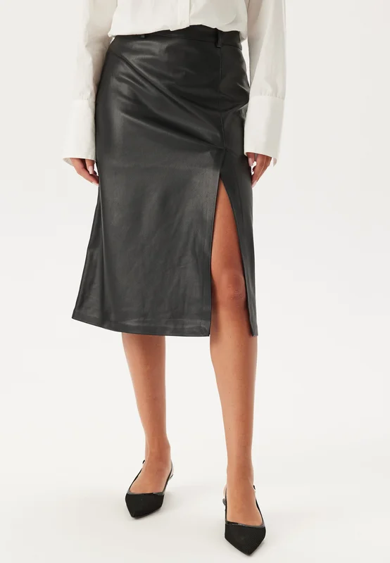 ONLY - Onlmagga Faux Leather Skirt - Black