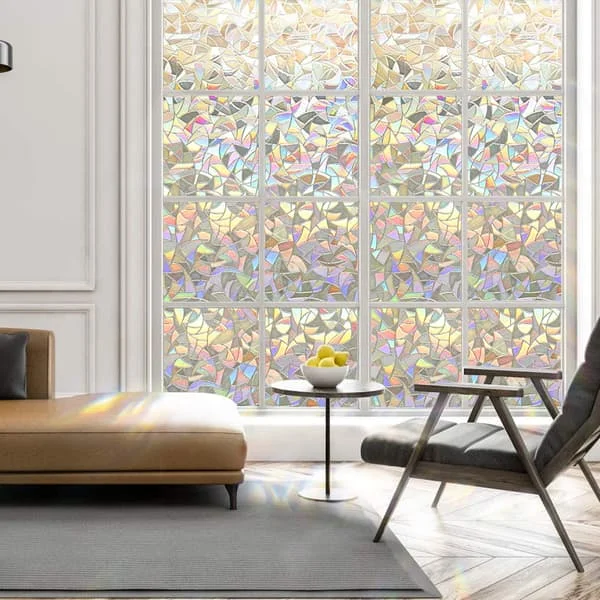 Mønstret Vindusfolie, 60x200cm Regnbueeffekt Lystette Vindusfolie