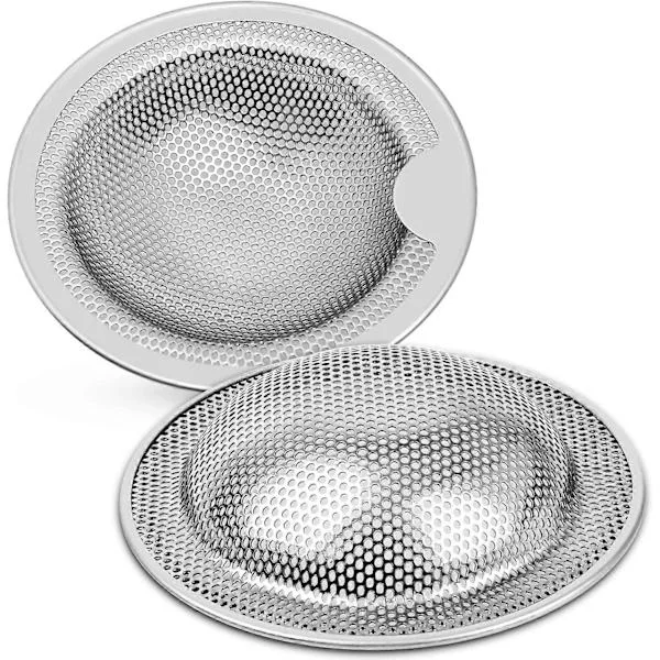 Sink Drain Strainer Stainless Steel Hair Strainer Shower Large Small 2 Pieces Sink Filter from a Two-Piece Set (7.6 cm)