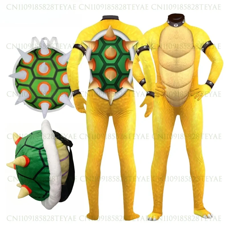 AliExpress - Costume de cosplay Bowser pour homme, style fantaisie, avec sac à dos de dessin animé, sac à bandoulière, tenue de fête d'Halloween et de