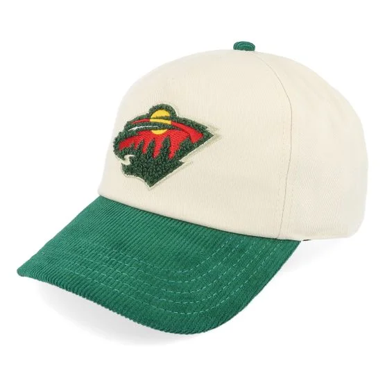 American Needle - NHL White adjustable Caps - Minnesota Wild Wild Burnett Cream/Dark Green A-frame Adjustable @ Hatstore