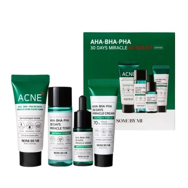 Kit SOS Anti-Acne - SOME BY MI - 30 Dagar - Skumrengöring 30ml - Toner 30ml - Serum 10ml