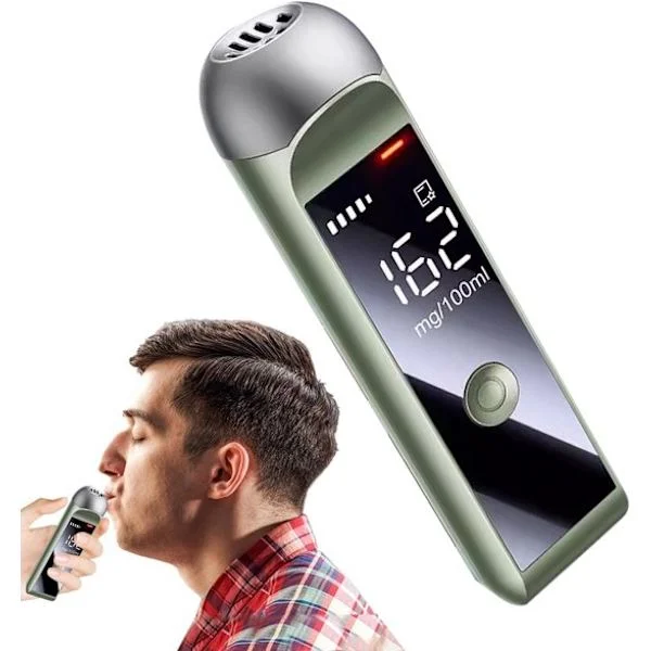 Højpræcisions professionel alkometer – Bærbar til hjemmebrug, med digital LCD-skærm – Pålidelig USB-genopladelig alkometer
