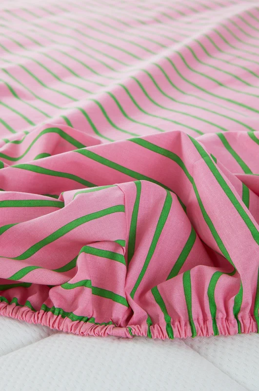 Jotex - Mini Hoeslaken Wieg Organisch Roze/groen Roze/groen - SIMA - Koop Lakens bij Jotex