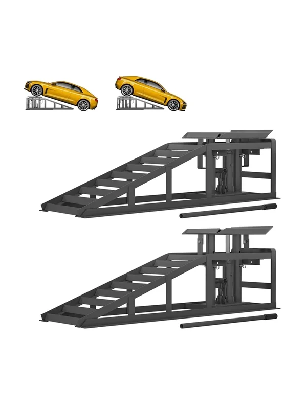AliExpress - 2 Piece Car Trailer Ramp Height Adjustable Ramp Hoist, Loader Ramp Set Lifting Platform (Grey)
