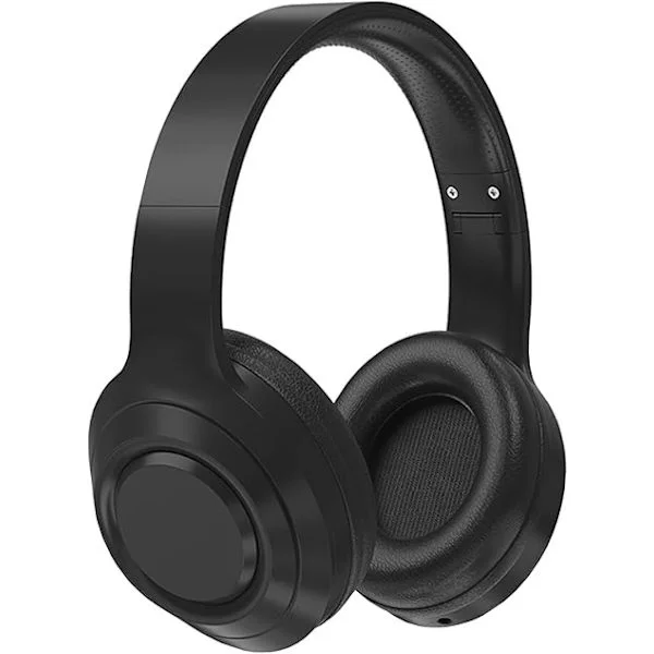 Svarte trådløse hodetelefoner Bluetooth, sammenleggbare over-ear hodetelefoner, Hi-Fi stereohodetelefoner med innebygd mikrofon for telefon/TV/PC/MP4/